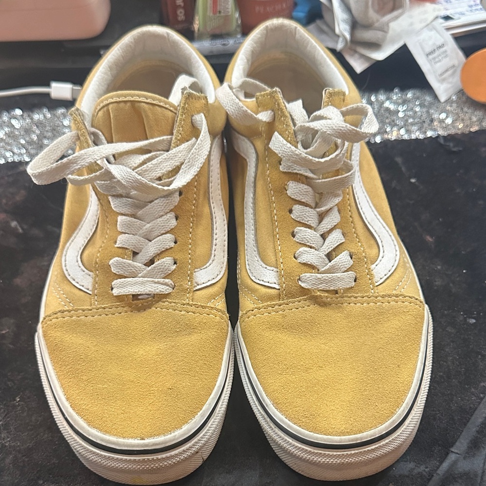 Vans Old Skool Sneakers in Mustard Yellow and White